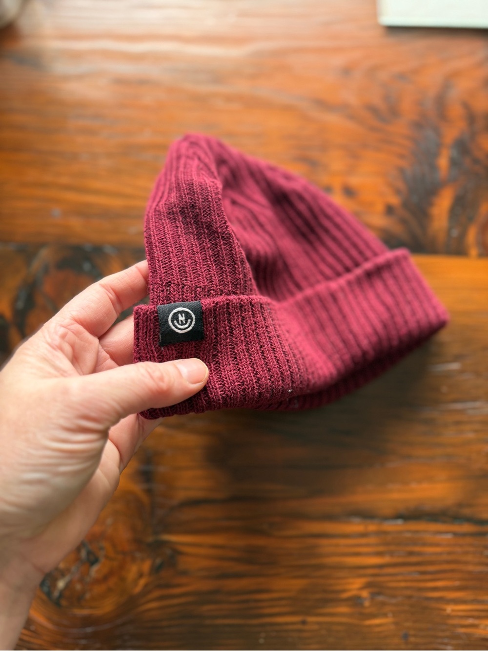 Neff Maroon Ribbed Cuffed Beanie - Picture 4 of 4